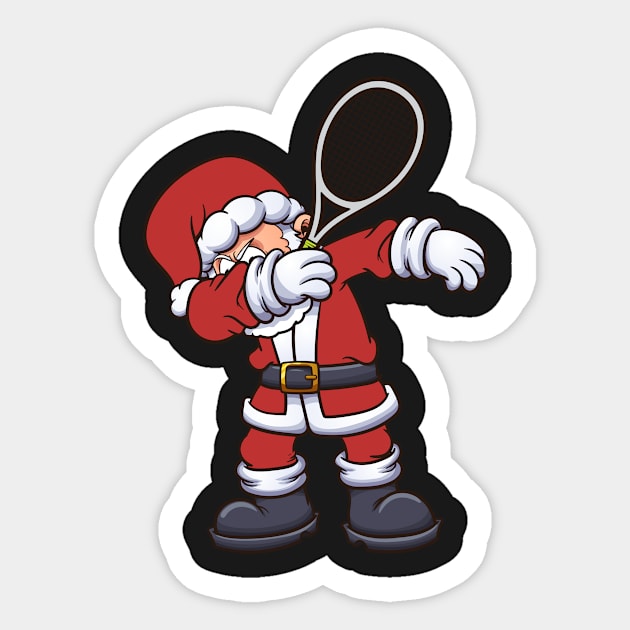 Dabbing Santa Claus - Tennis Christmas Gift Sticker by RJCatch